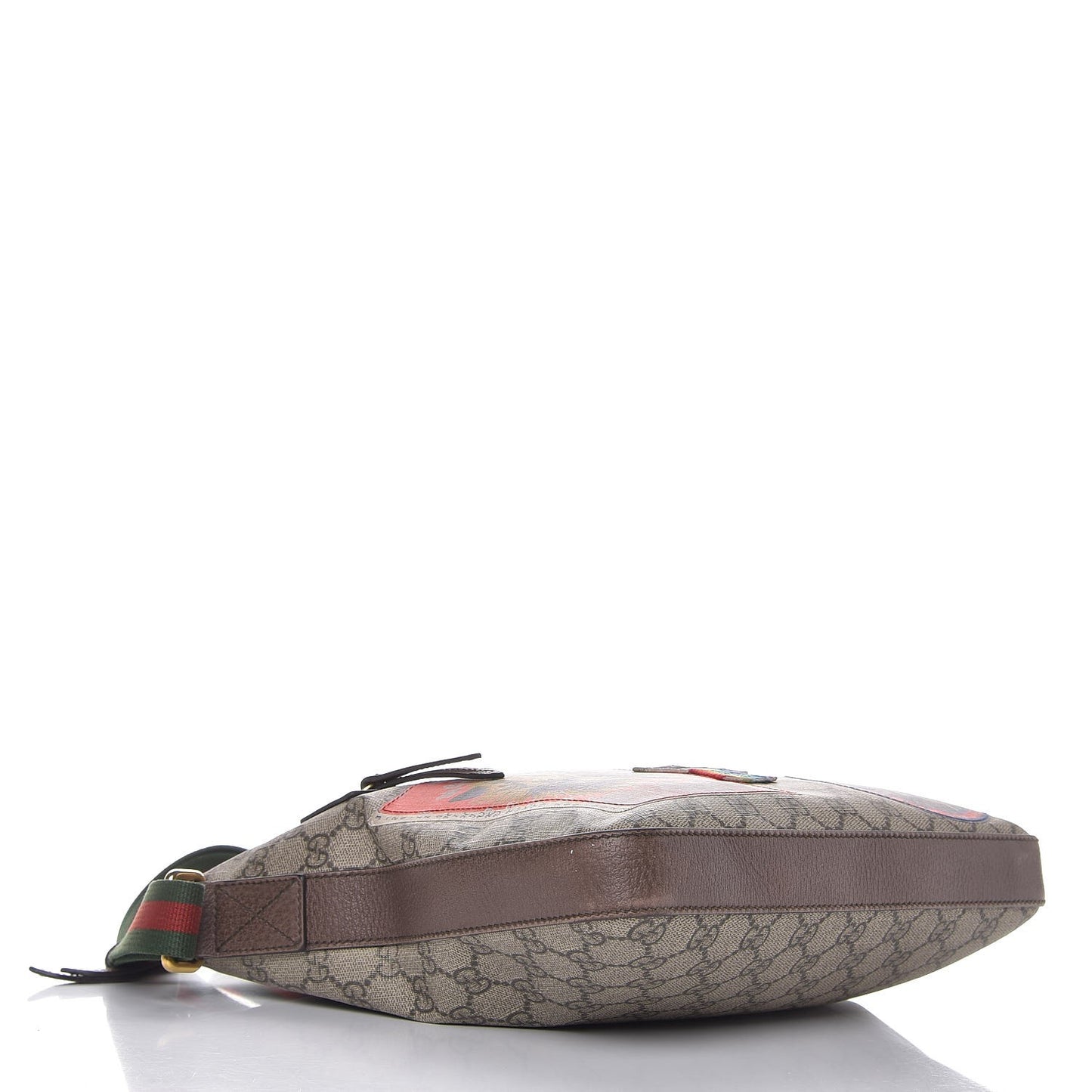 Soft GG Supreme Monogram Courrier Web Medium Flat Messenger Bag Beige New Acero Multicolor