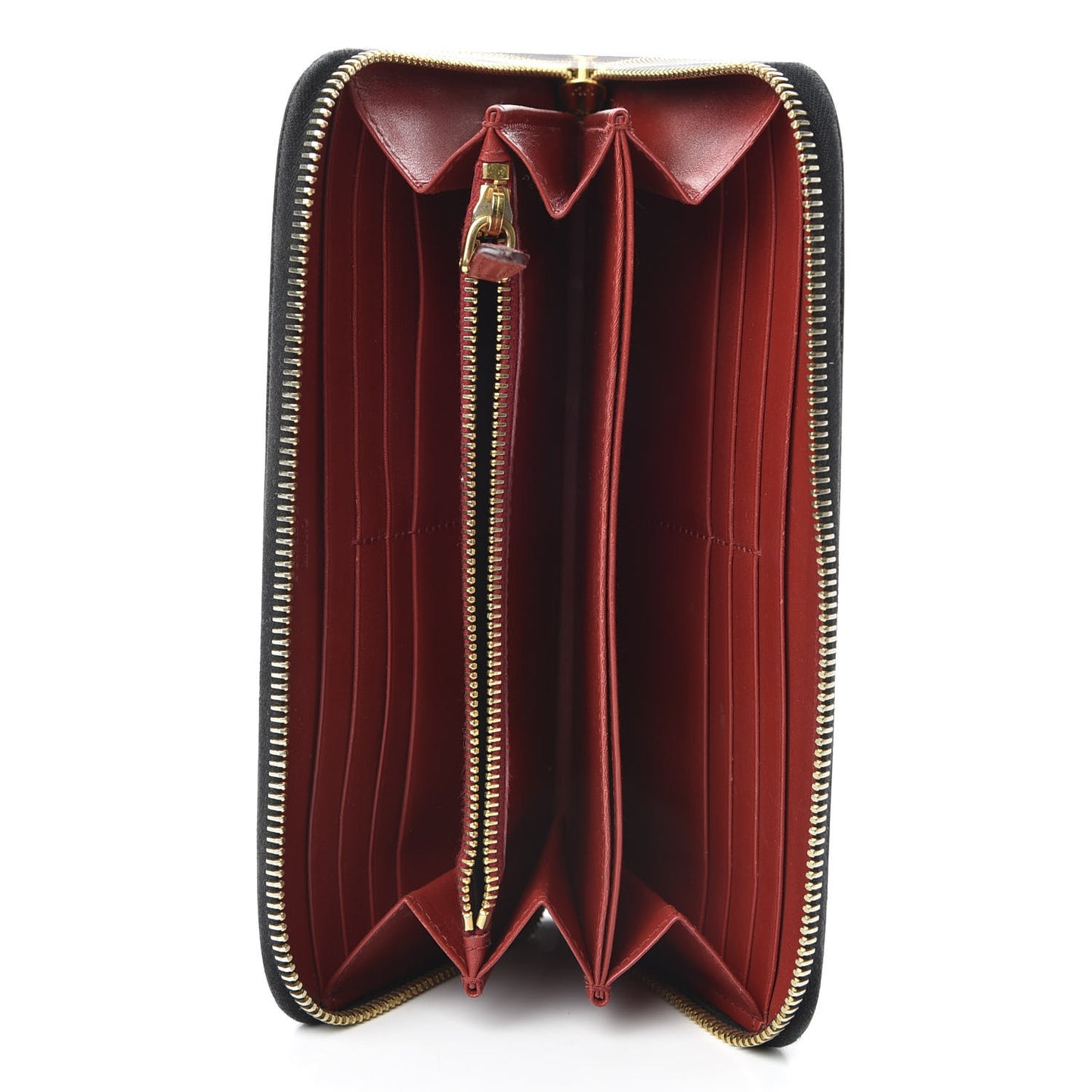 Vitello Shine Zip Around Wallet Black