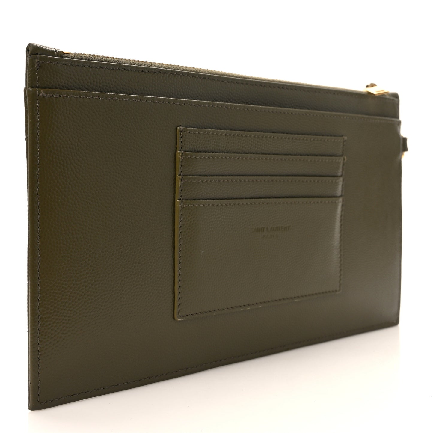 Grain De Poudre Chevron Monogram Large Bill Pouch Light Sage