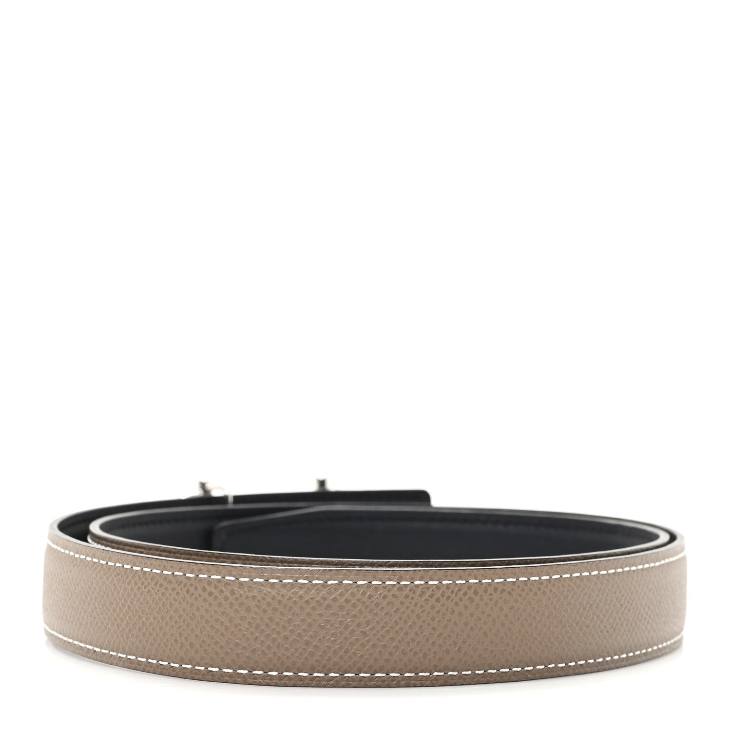 Hermes Swift Epsom 24mm Gamma Belt 80 Black Etoupe 2 of 4