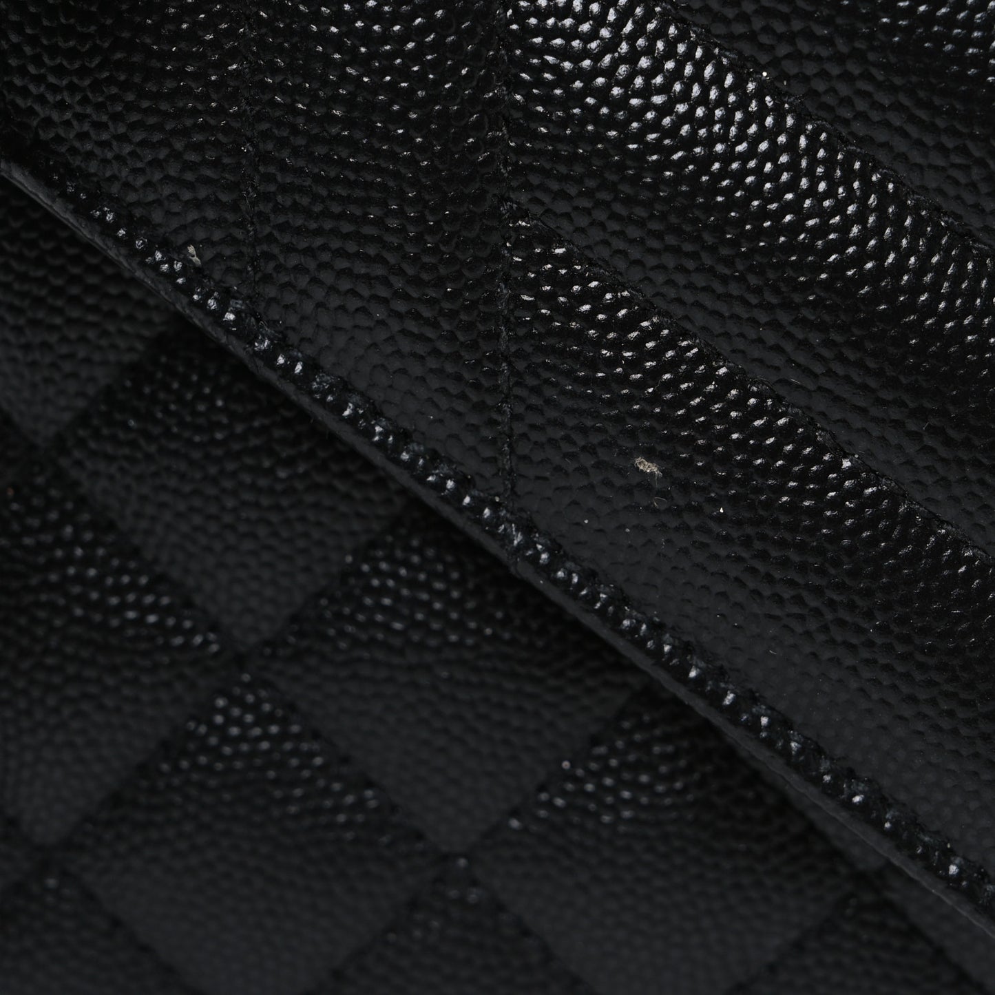 Grain De Poudre Textured Mixed Matelasse Triquilt Small Monogram Monochrome Satchel Black