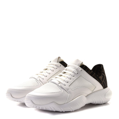 Fendi Vitello Technical Mesh FF Mens Sneakers 7 Ultra White Maya Black 2 of 8