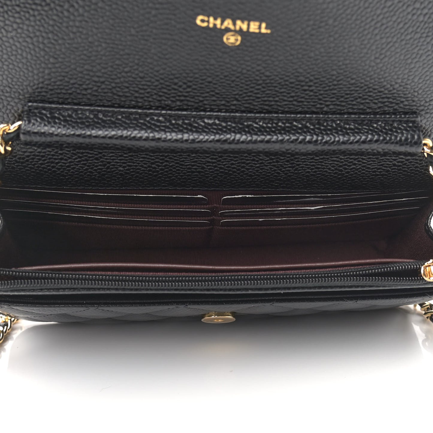 Caviar Quilted Wallet On Chain WOC Black