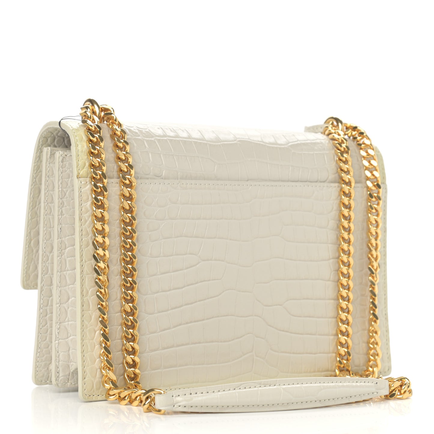 Calfskin Crocodile Embossed Medium Monogram Sunset Blanc Vintage