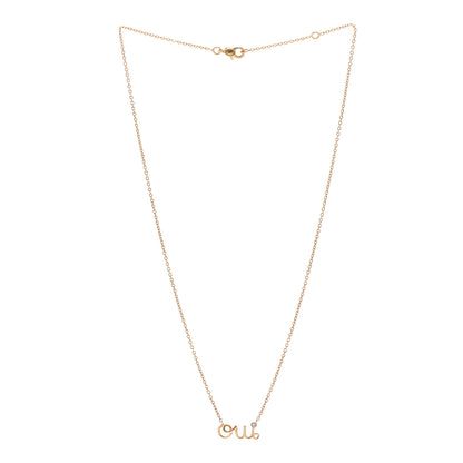 Christian Dior 18K Yellow Gold Diamond Oui Pendant Necklace 3 of 5