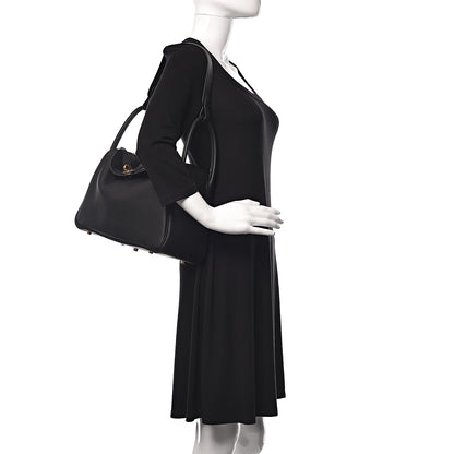 Hermes Taurillon Clemence Lindy 30 Black 2 of 9