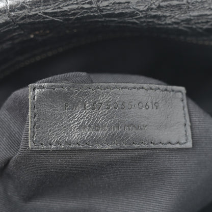 Saint Laurent Crinkled Calfskin Matelasse Monogram Large Niki Chain Satchel Black 7 of 12