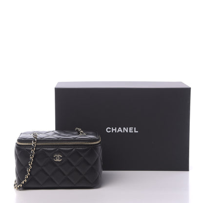 Chanel Lambskin Quilted Small Vanity Case With Chain Black 11 of 11