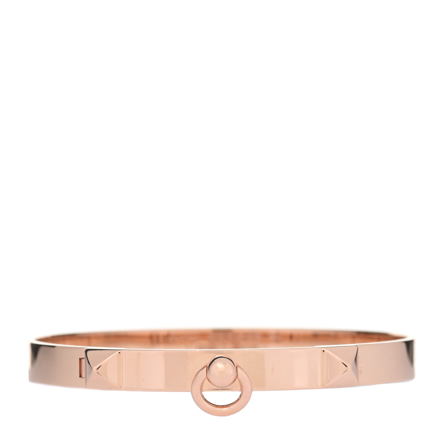 Hermes 18K Rose Gold PM Collier De Chien Bracelet SH 1 of 5