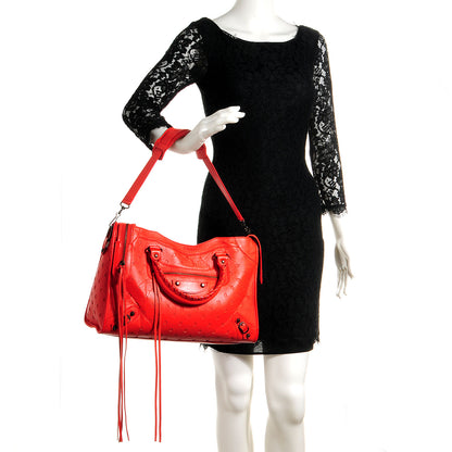 Balenciaga Perforated Lambskin Polka Dots City Orange Sanguine 2 of 13
