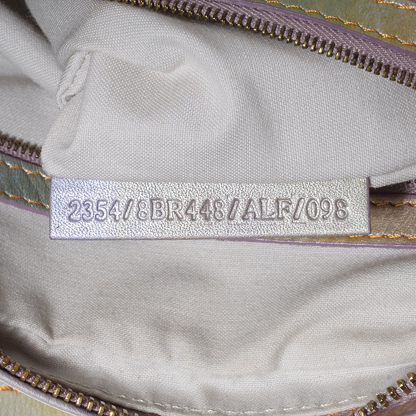 Metallic Calfskin FF Embossed Chef Hobo Multicolor