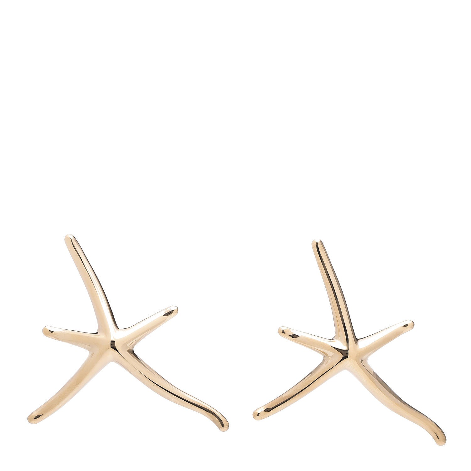 Tiffany 18K Yellow Gold Large Elsa Peretti Starfish Earrings 1 of 5