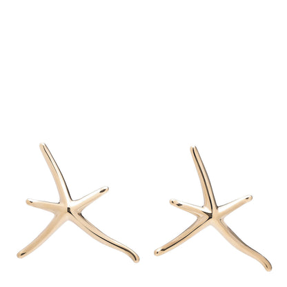 Tiffany 18K Yellow Gold Large Elsa Peretti Starfish Earrings 1 of 5