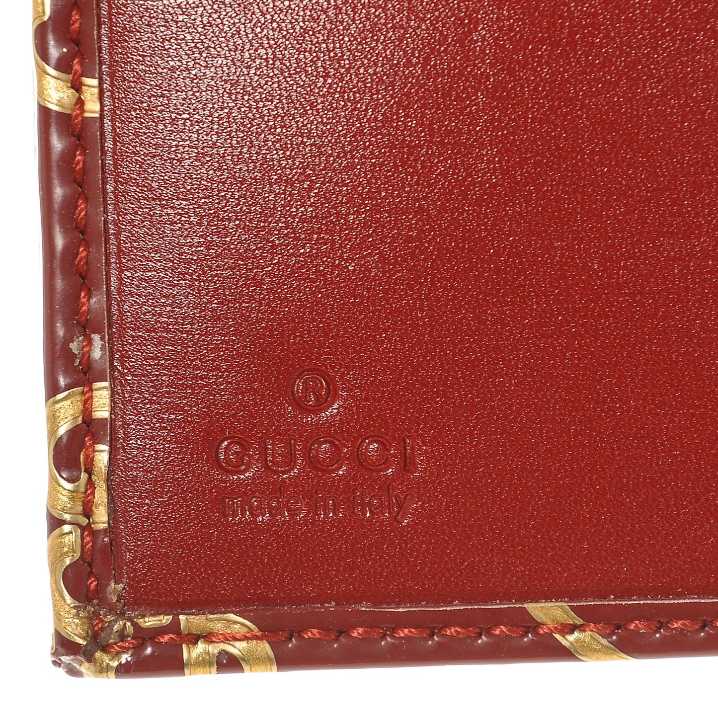 Patent GG Valentine GG Pierce French Flap Wallet Red Gold