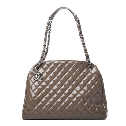 Chanel Patent Quilted Large Just Mademoiselle Bowling Bag Gris Fonce 1 of 11