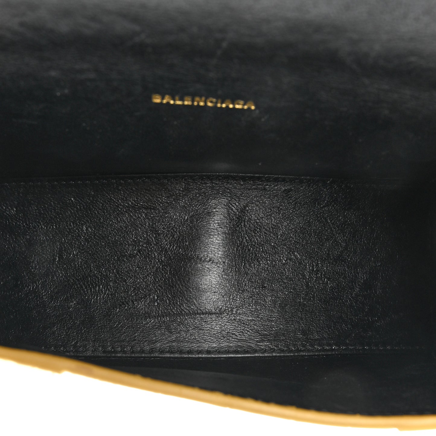 Metallic Calfskin Crocodile Embossed Hourglass Top Handle Bag XS Gold