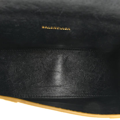 Balenciaga Metallic Calfskin Crocodile Embossed Hourglass Top Handle Bag XS Gold 5 of 16
