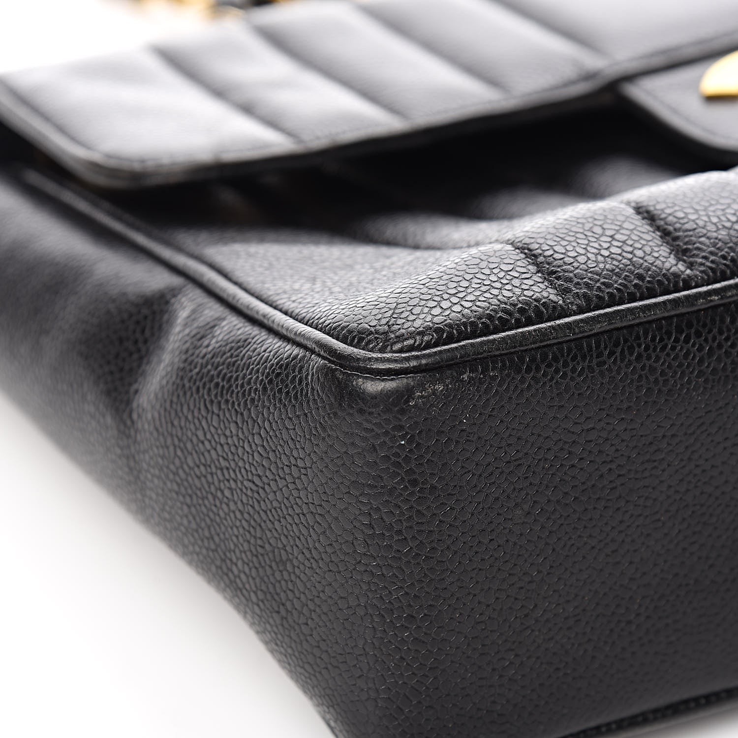 Chanel Caviar Vertical Quilted Jumbo Single Flap Black 11 of 15