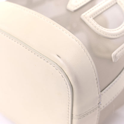 Fendi Mesh Vitello King F is Fendi Logo Embroidered Mini Mon Tresor Bucket Bag Sabbia White Ice 5 of 16
