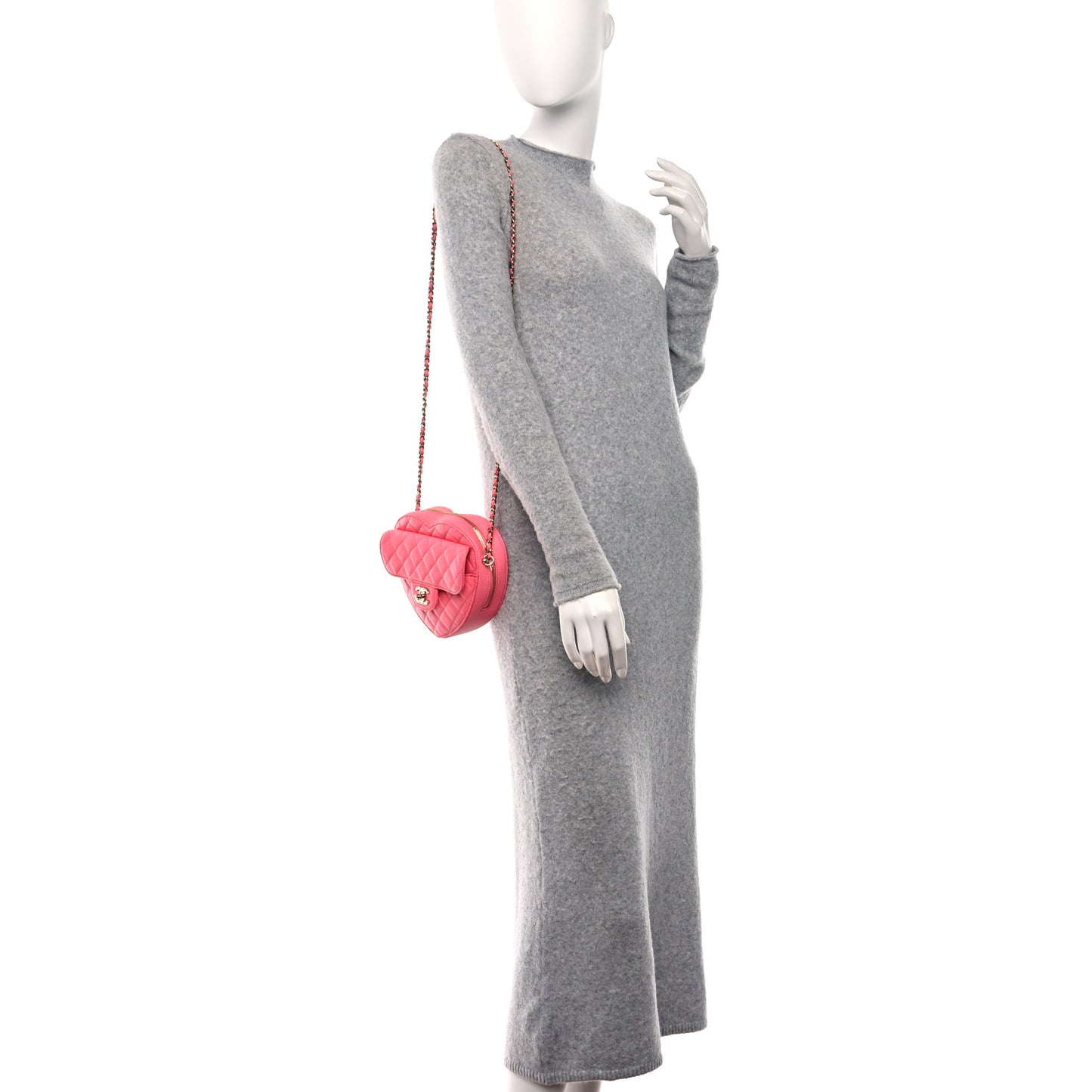 Lambskin Quilted CC In Love Heart Bag Pink