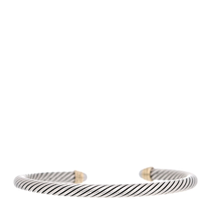 David Yurman Sterling Silver 14K Yellow Gold Pearl 5mm Cable Classics Petite Color Bracelet 3 of 5