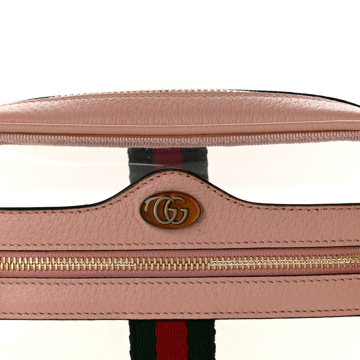 Gucci Vinyl Web Mini Ophidia Transparent Shoulder Bag Perfect Pink 8 of 11