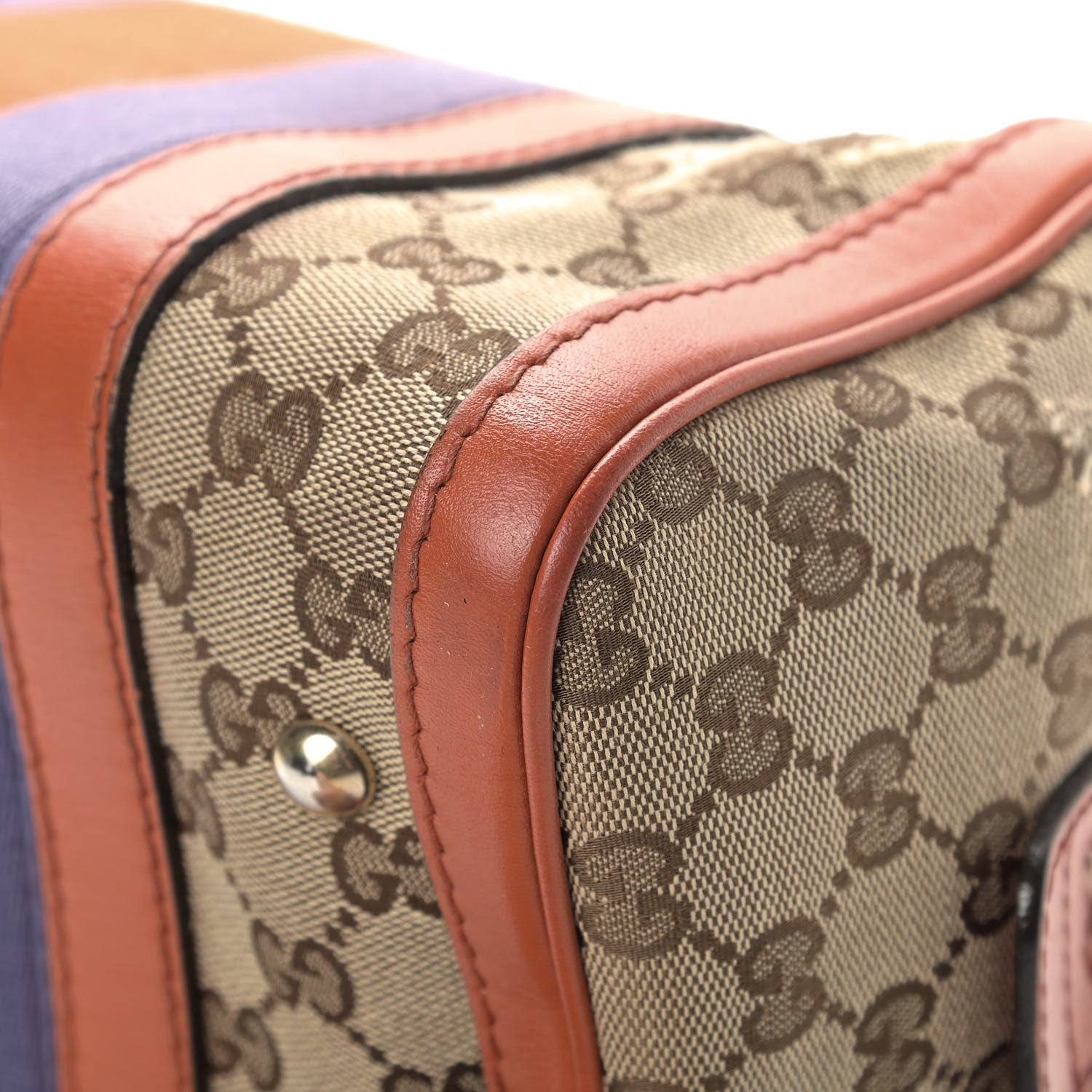 Gucci Monogram Vintage Web Small Boston 6 of 14