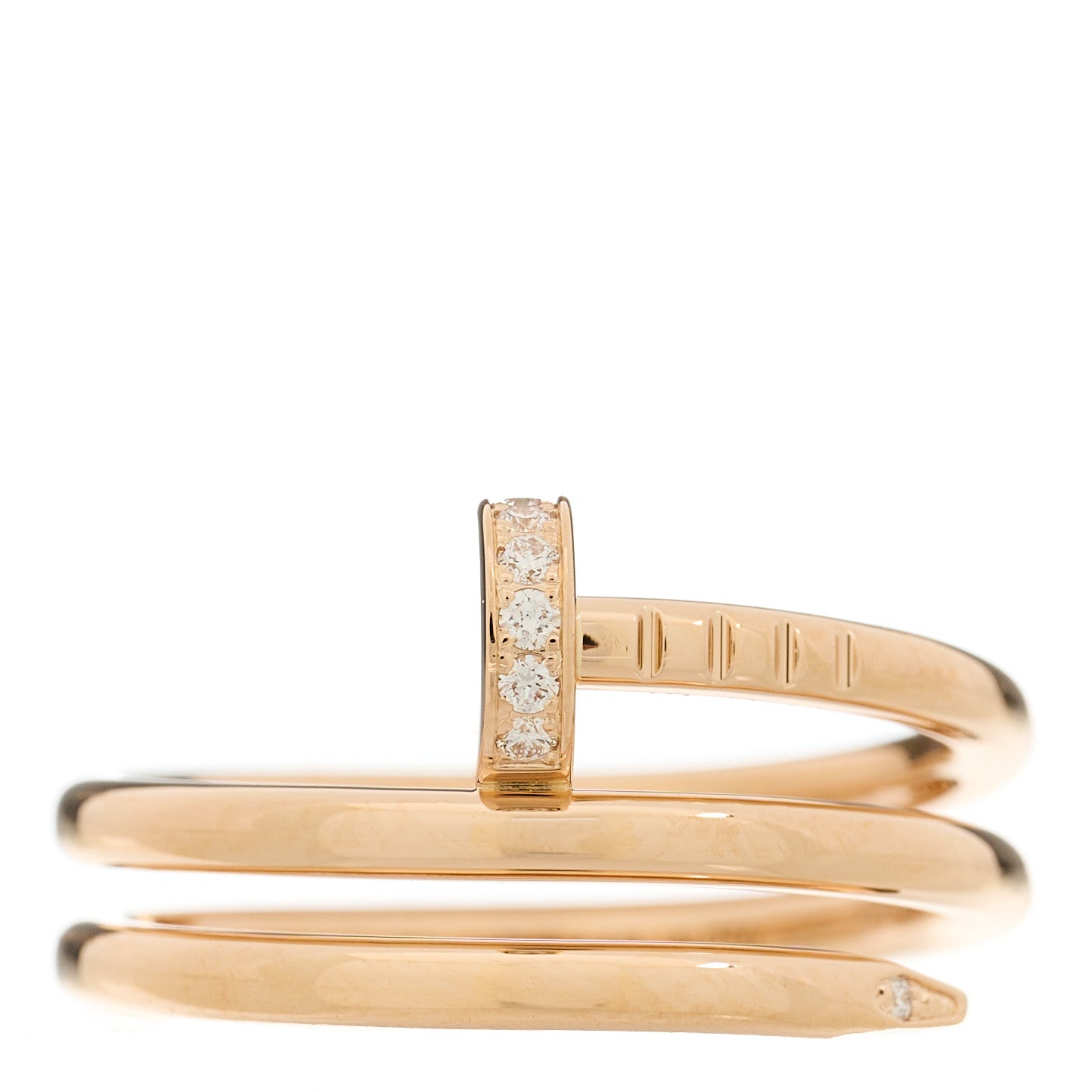 Cartier 18K Pink Gold Diamond Double Juste Un Clou Ring 52 6 1 of 4