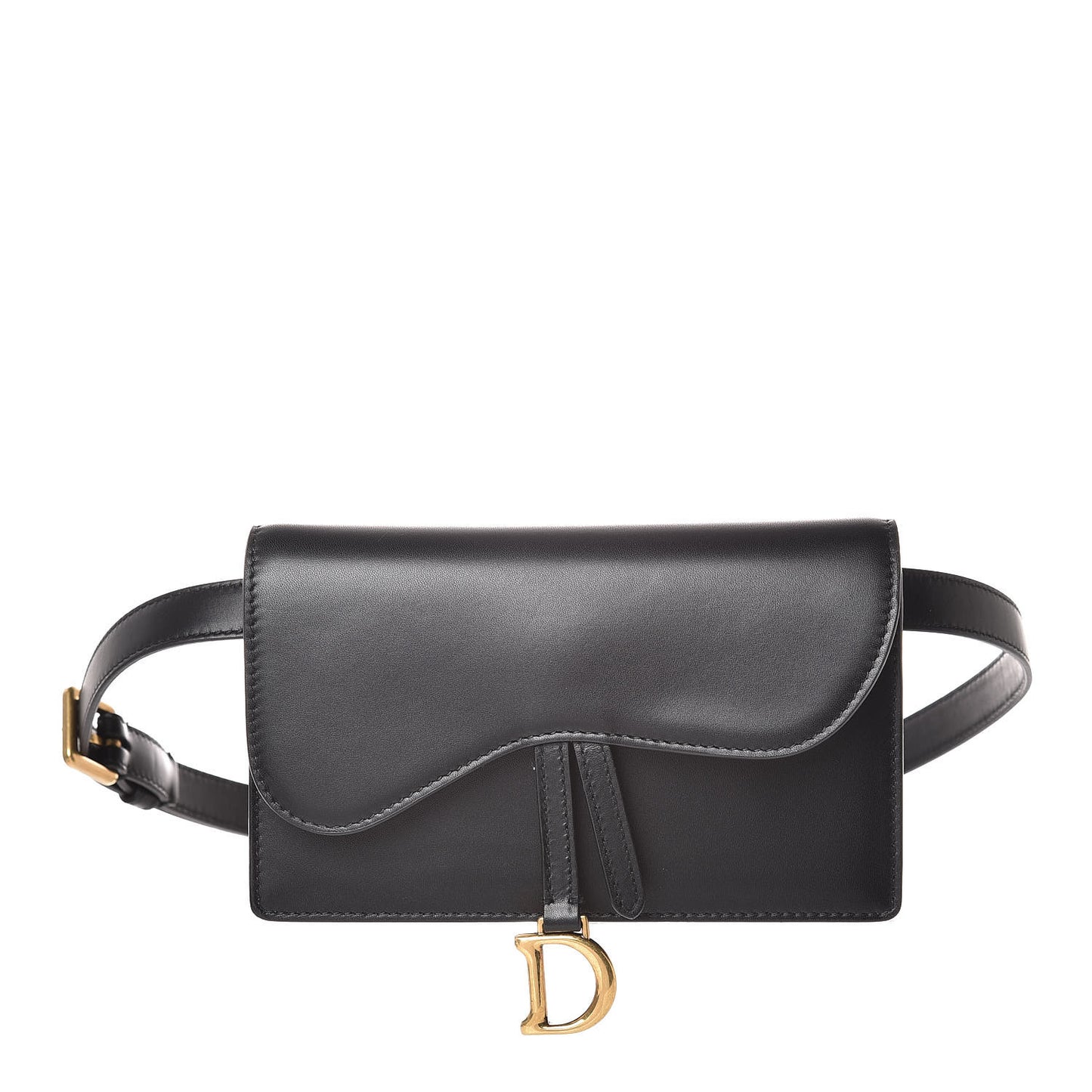 Calfskin Saddle Belt Bag Black