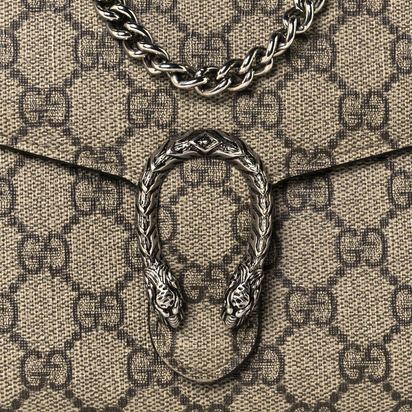 GG Supreme Monogram Mini Dionysus Chain Wallet Beige Taupe