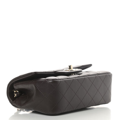 Chanel Lambskin Quilted Mini Rectangular Flap Dark Brown 4 of 12