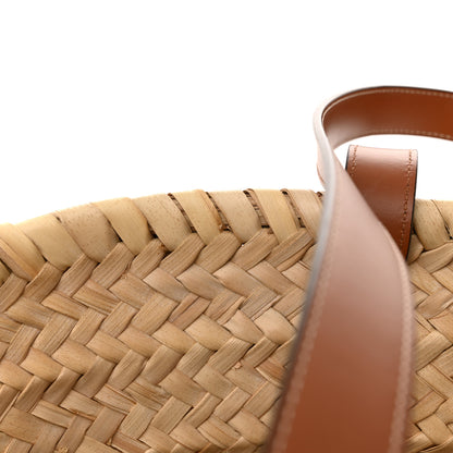 Celine Raffia Calfskin Triomphe Medium Panier Tan 12 of 12