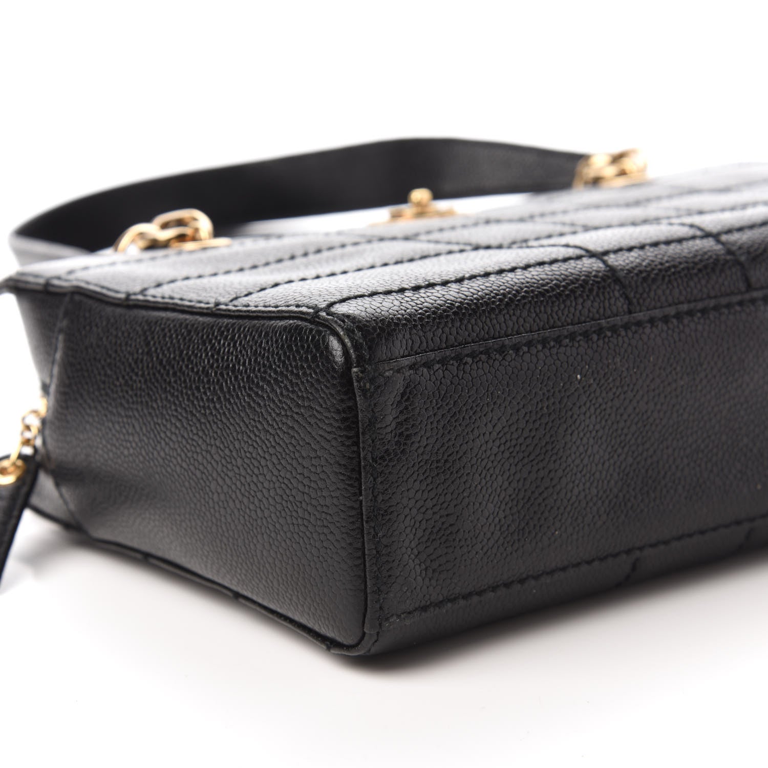 Chanel Caviar Chocolate Bar Quilted Shoulder Bag Black 6 of 10