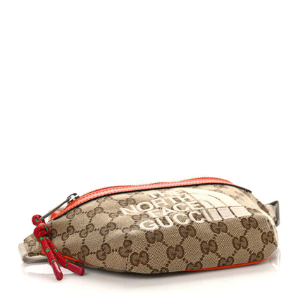 Gucci X THE NORTH FACE Monogram Textured Dollar Calfskin Embroidered Belt Bag Beige Ebony Mystic White Deep Orange 4 of 8