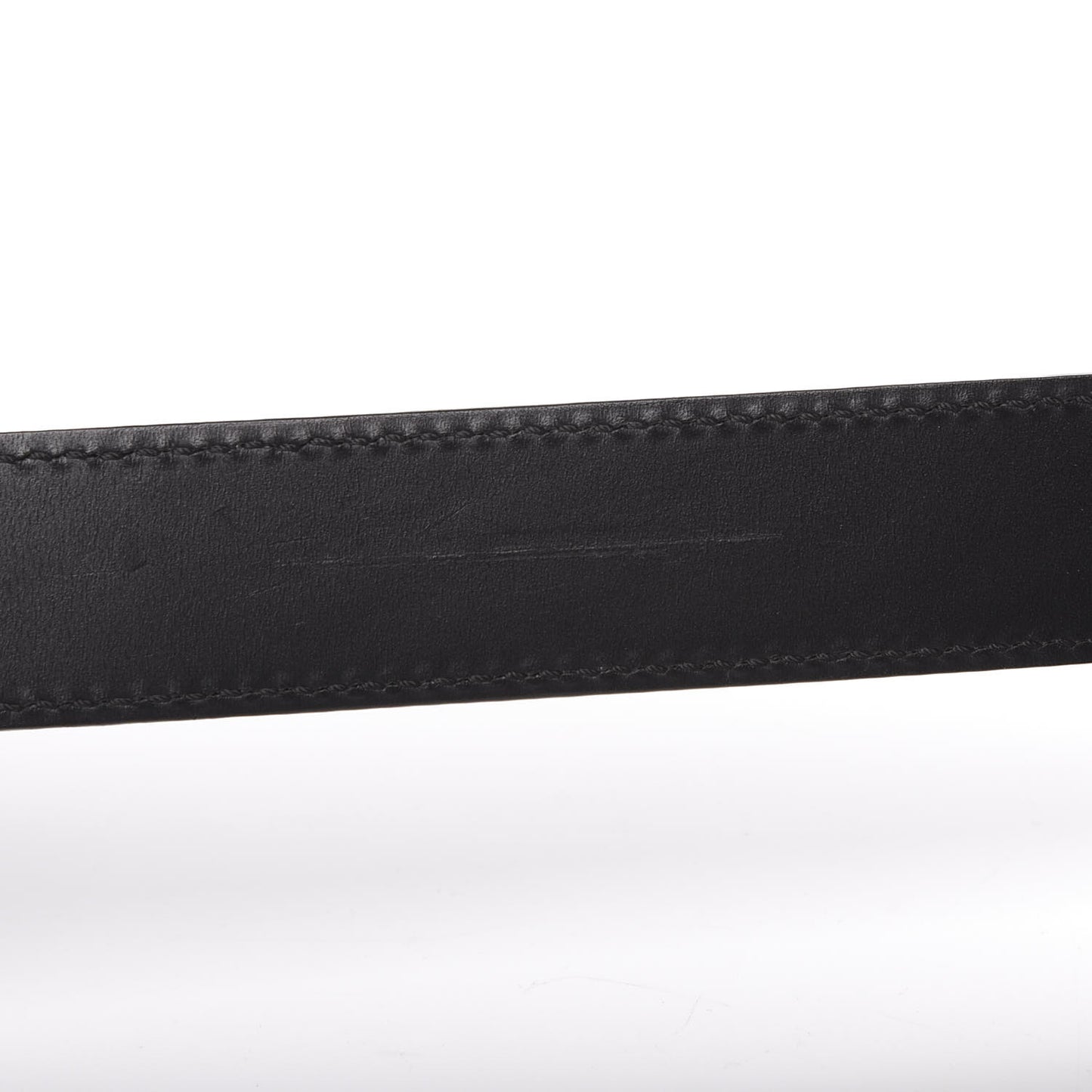 Calfskin Enamel Granite Monster Eyes Buckle Belt Black
