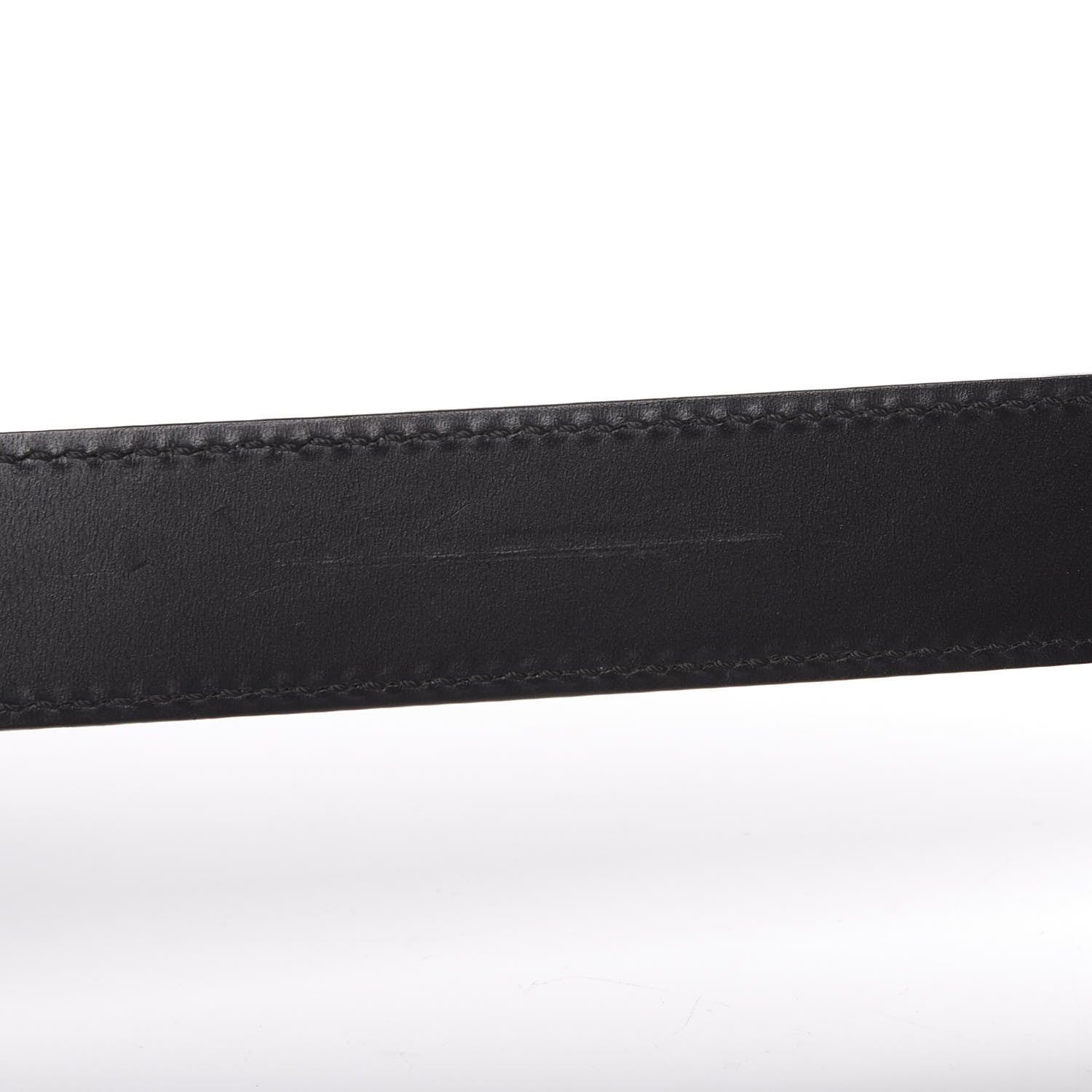 Fendi Calfskin Enamel Granite Monster Eyes Buckle Belt Black 5 of 6