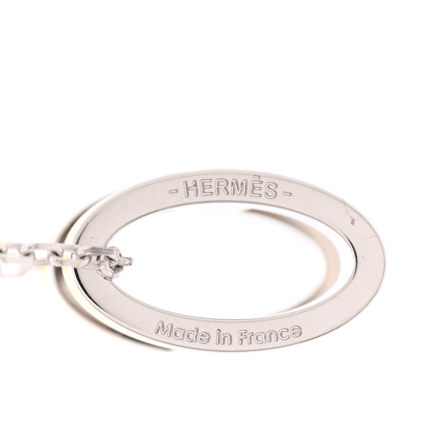 Hermes Lacquered Palladium Pop H Pendant Necklace Jaune Mimosa 6 of 8