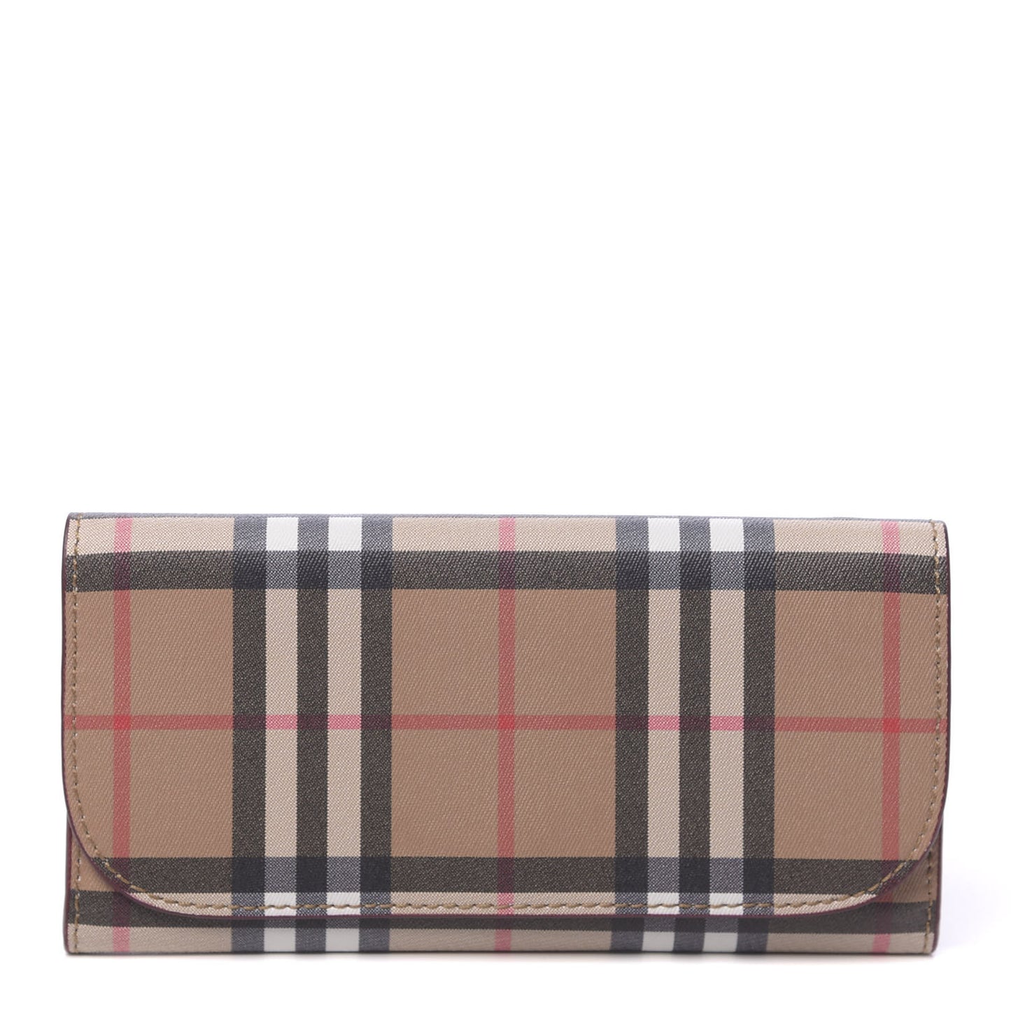 Vintage Check Continental Wallet Crimson