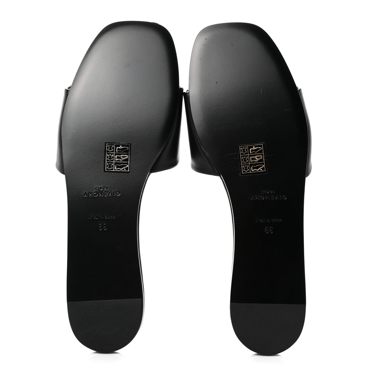 Lambskin 4G Flat Sandals 39 Black