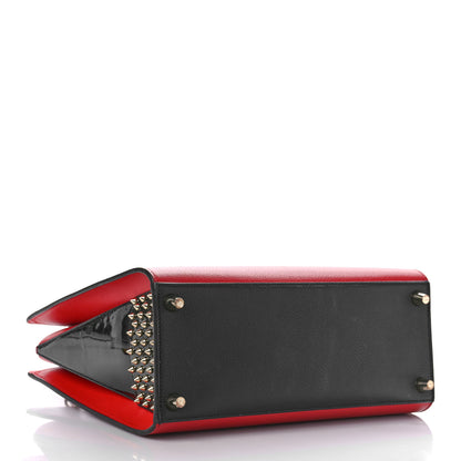 Christian Louboutin Calfskin Patent Studded Medium Paloma Black Carmin 6 of 12