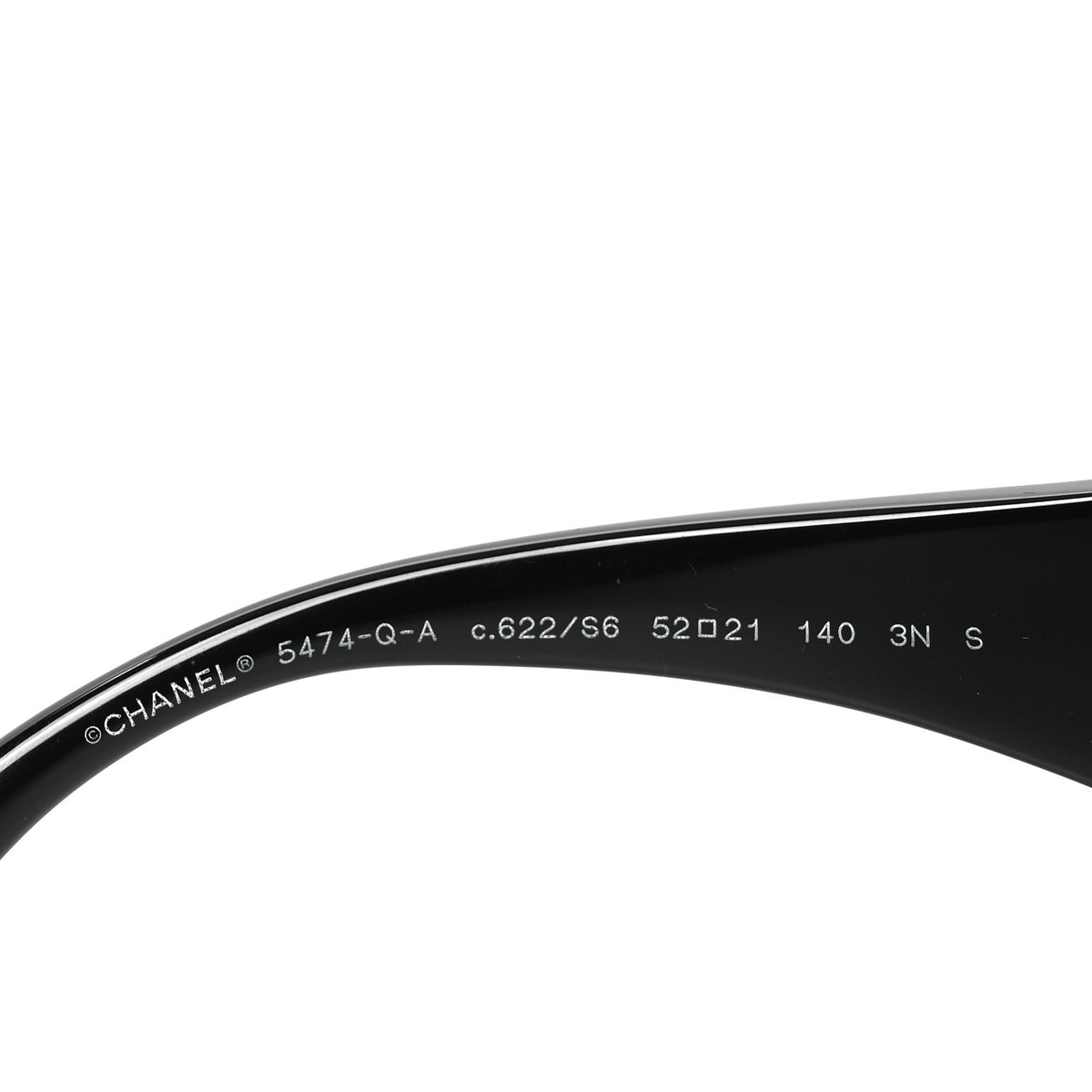 Acetate Calfskin Square Sunglasses 5474-Q-A Black