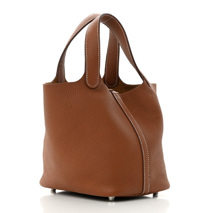 Hermes Taurillon Clemence Picotin Lock 18 PM Gold 3 of 13