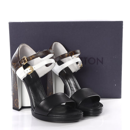 Louis Vuitton Calfskin Monogram Matchmake Cross Sandals 36 Black White 8 of 10