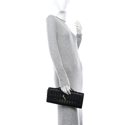 Bottega Veneta BOTTEGA VENETA Nappa Intrecciato Long Andiamo Top Handle Clutch Black 2 of 10