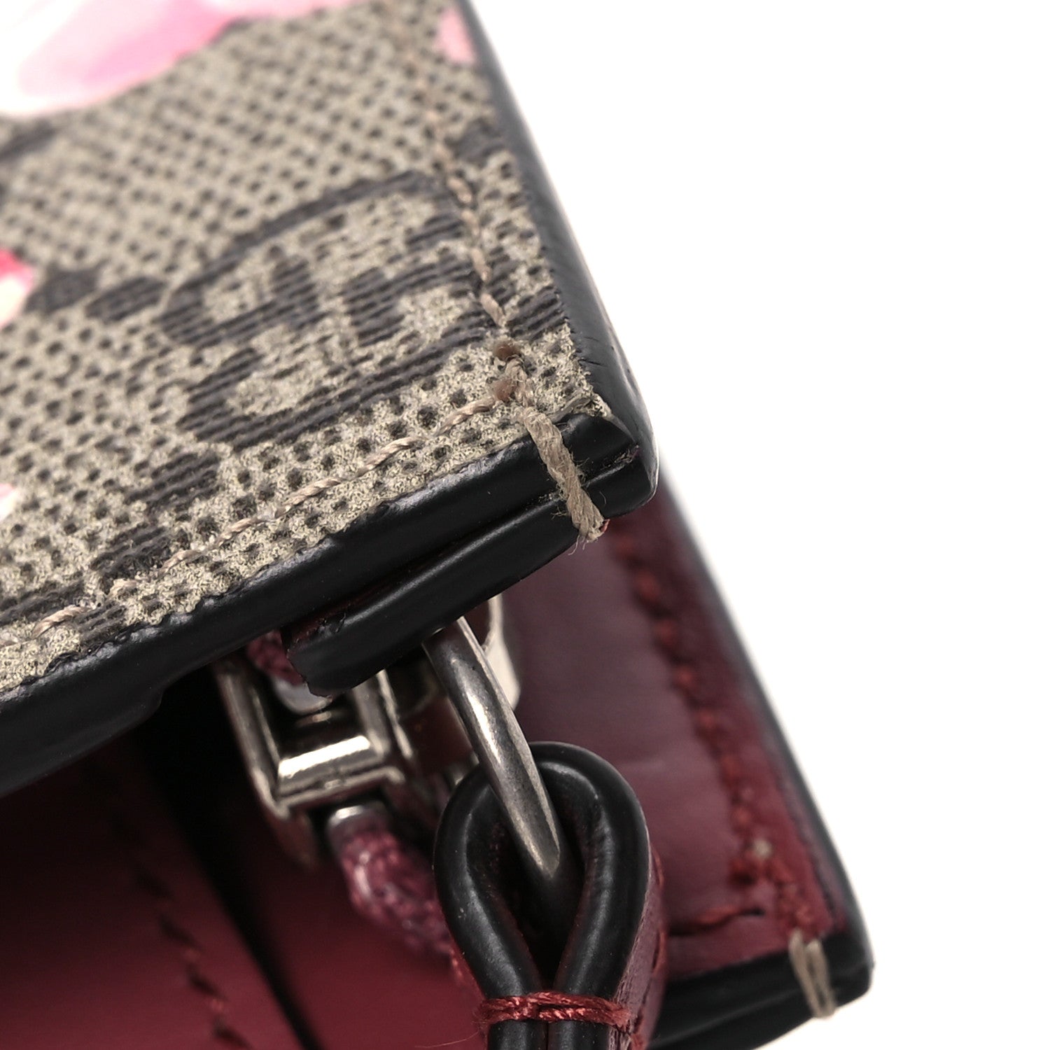 Gucci GG Supreme Monogram Blooms Large Cosmetic Case Beige Multicolor Dry Rose 9 of 11