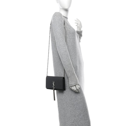Saint Laurent Smooth Calfskin Classic Monogram Kate Tassel Chain Wallet Asphalt 2 of 11