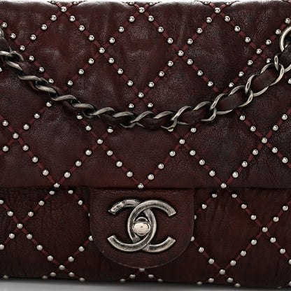 Chanel Washed Lambskin Studded Metal Beauty Flap Burgundy 8 of 14