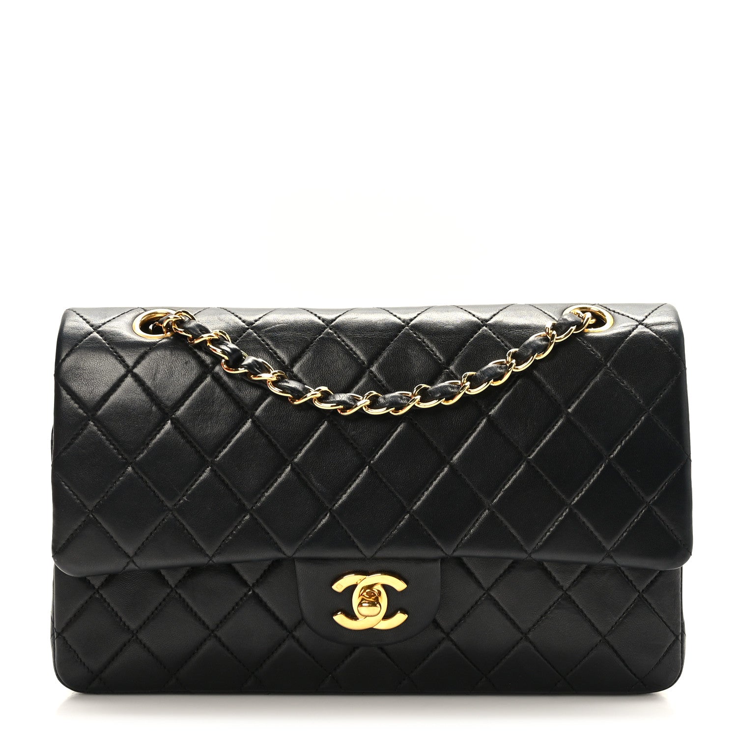 Chanel Lambskin Quilted Medium Double Flap Black 1 of 9