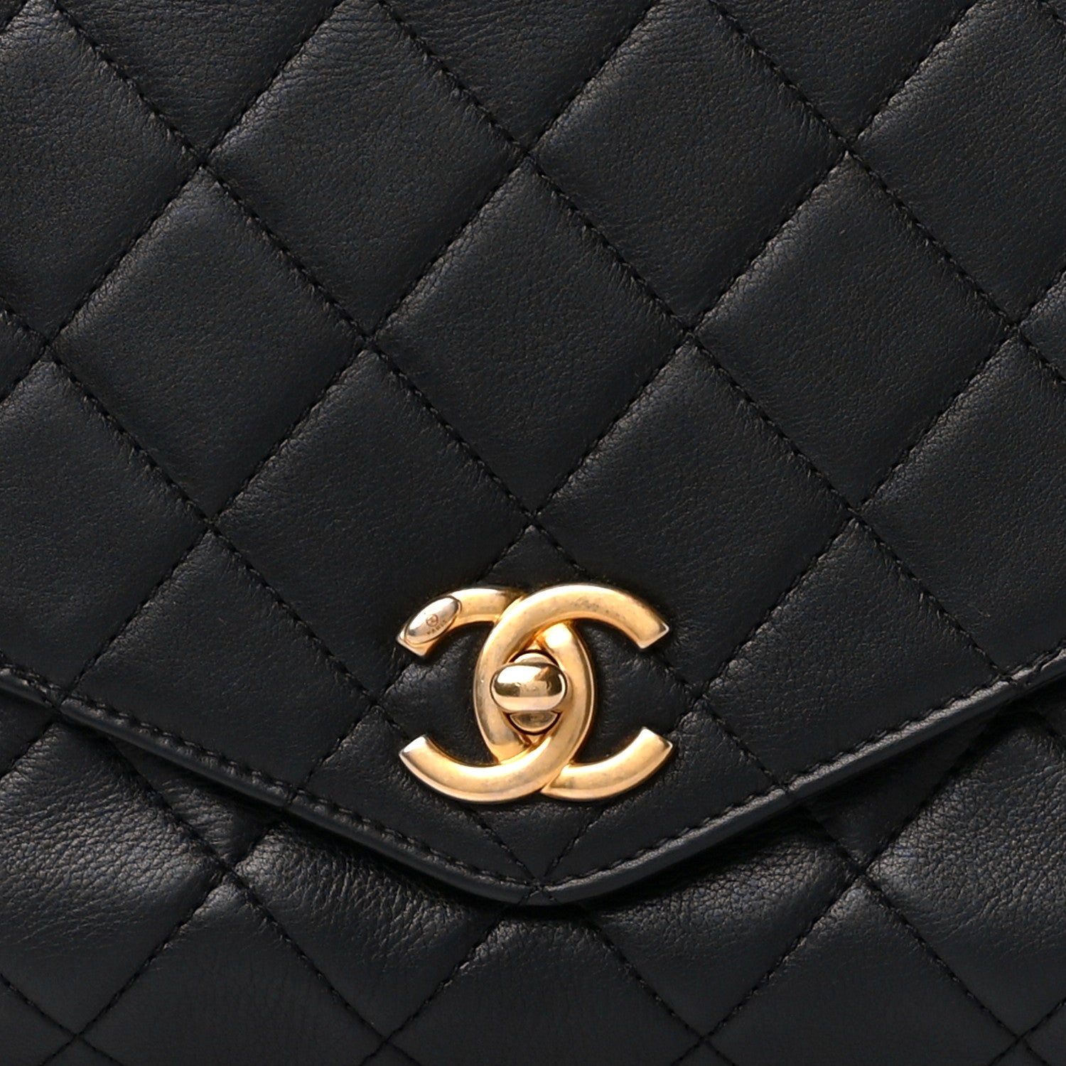 Chanel Calfskin Quilted Small Gold Top Handle Flap Black 9 of 11