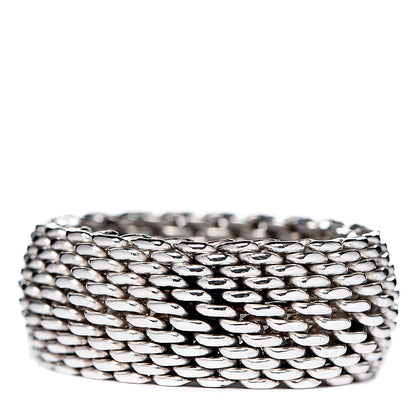 Tiffany Sterling Silver Mesh Somerset Ring 57 8 3 of 4